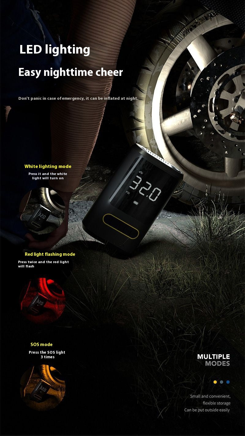 Mini Portable Wireless Tire Inflator – Fast & Smart Air Compressor