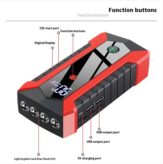 Car Emergency Starter Kit – 2000A Portable Jump Starter & Power Bank