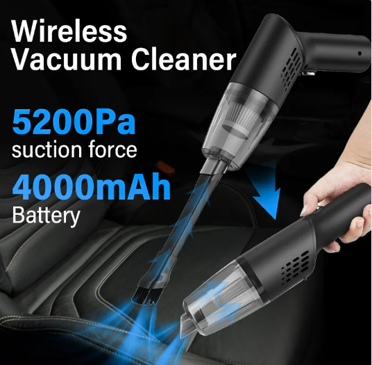 Power Spin Car Vacuum – Portable High-Power Cordless Cleaner
