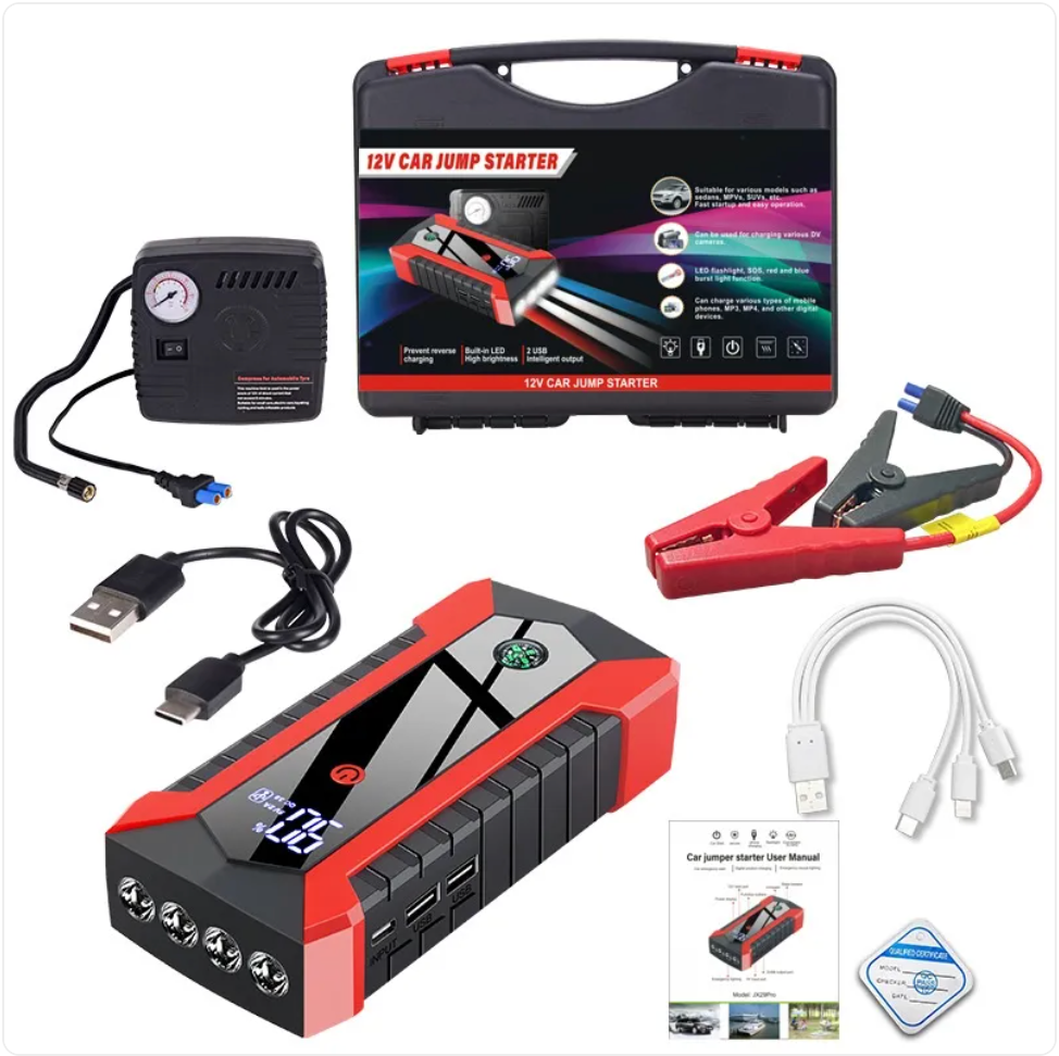 Car Emergency Starter Kit – 2000A Portable Jump Starter & Power Bank