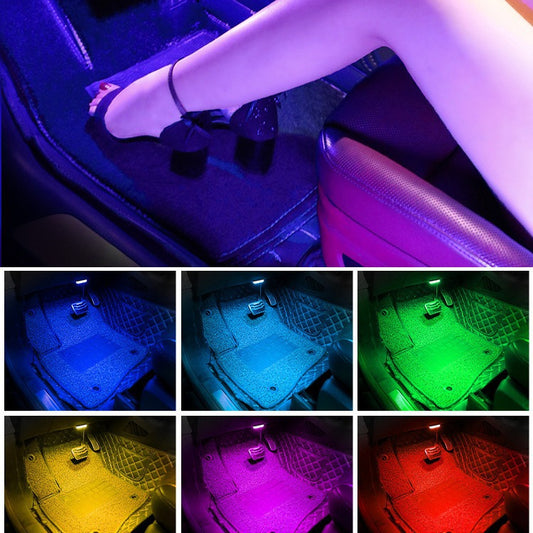 Wireless Touch LED Ambient Car Interior Light – Rechargeable RGB Mood Lighting