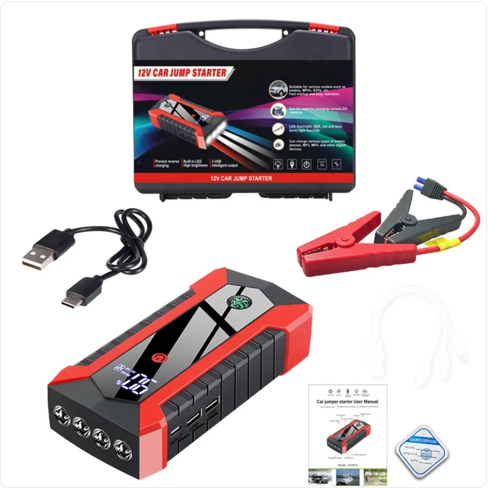 Car Emergency Starter Kit – 2000A Portable Jump Starter & Power Bank